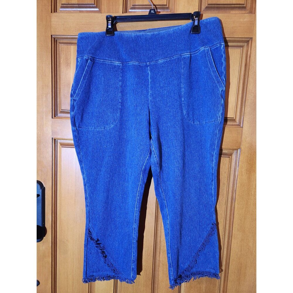 Women with Control w/ Fringe Accent Ankle Capri Women's Petite Size 1XP